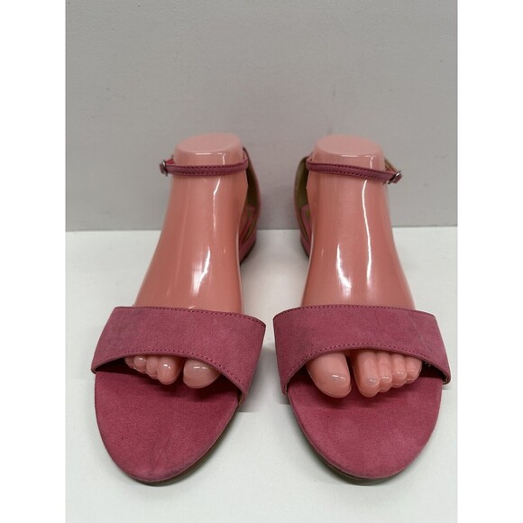 Fioni Sandals Women size 11W comfort open toe ankle strap flats pnk fabric upper - Picture 2 of 10